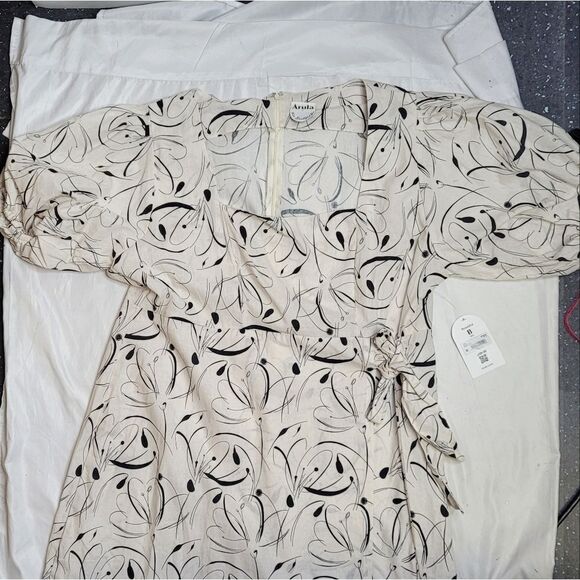 NEW Arula ivory white puff sleeve square neck faux‎ wrap dress 2X beautiful - Picture 8 of 11